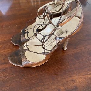 Jimmy Choo Snake Effect Sandals Heels Sz 40